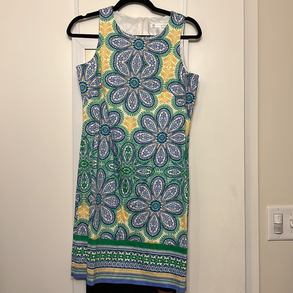 London Times Mandala Sleeveless Shift Dress Size 4